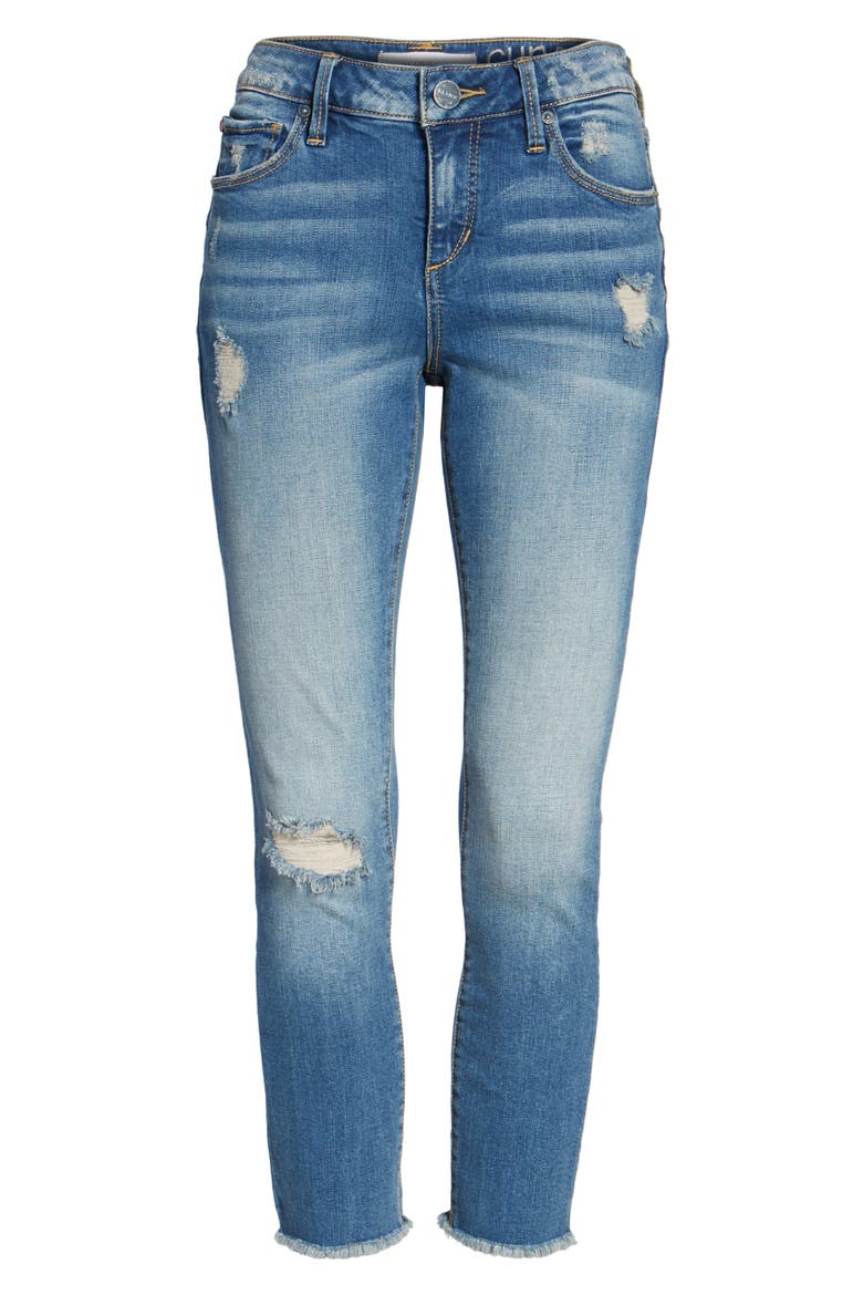 Frayed Hem Crop Jeans, Alternate, color, CARALYN