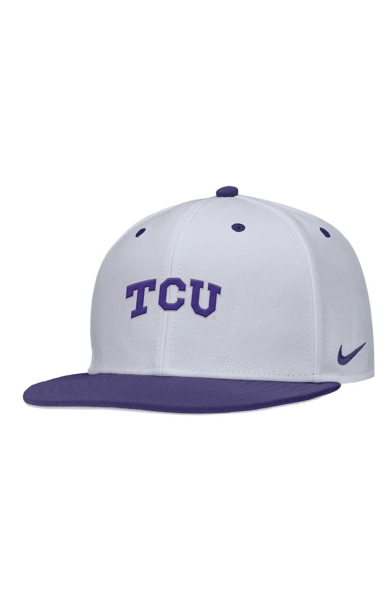 Nike Men's Nike White TCU Horned Frogs On-Field Baseball Performance Fitted Hat, Main, color, White