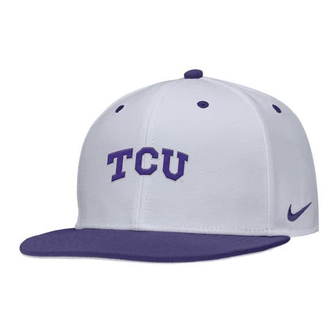Men's Nike White TCU Horned Frogs  On-Field Baseball Performance Fitted Hat