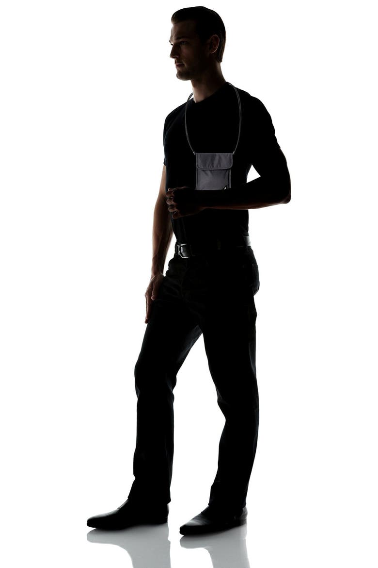 Coversafe X75 Anti-theft RFID Blocking Neck Pouch Neutral Grey, Alternate, color, Black