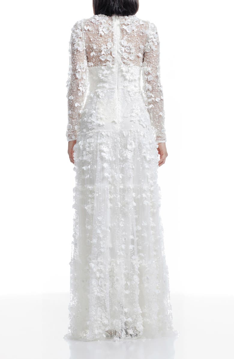 Dress the Population Angelina Long Sleeve Gown, Alternate, color, 