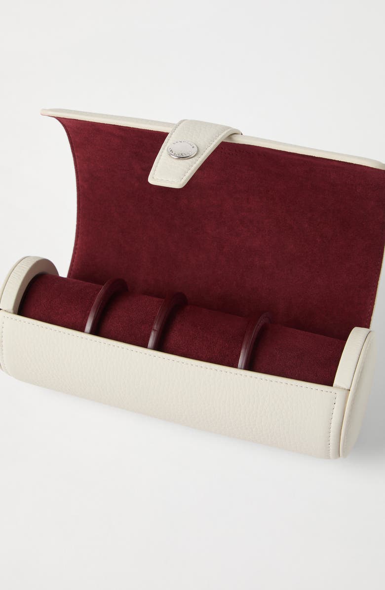 Brunello Cucinelli Calfskin watch case, Alternate, color, Ivory