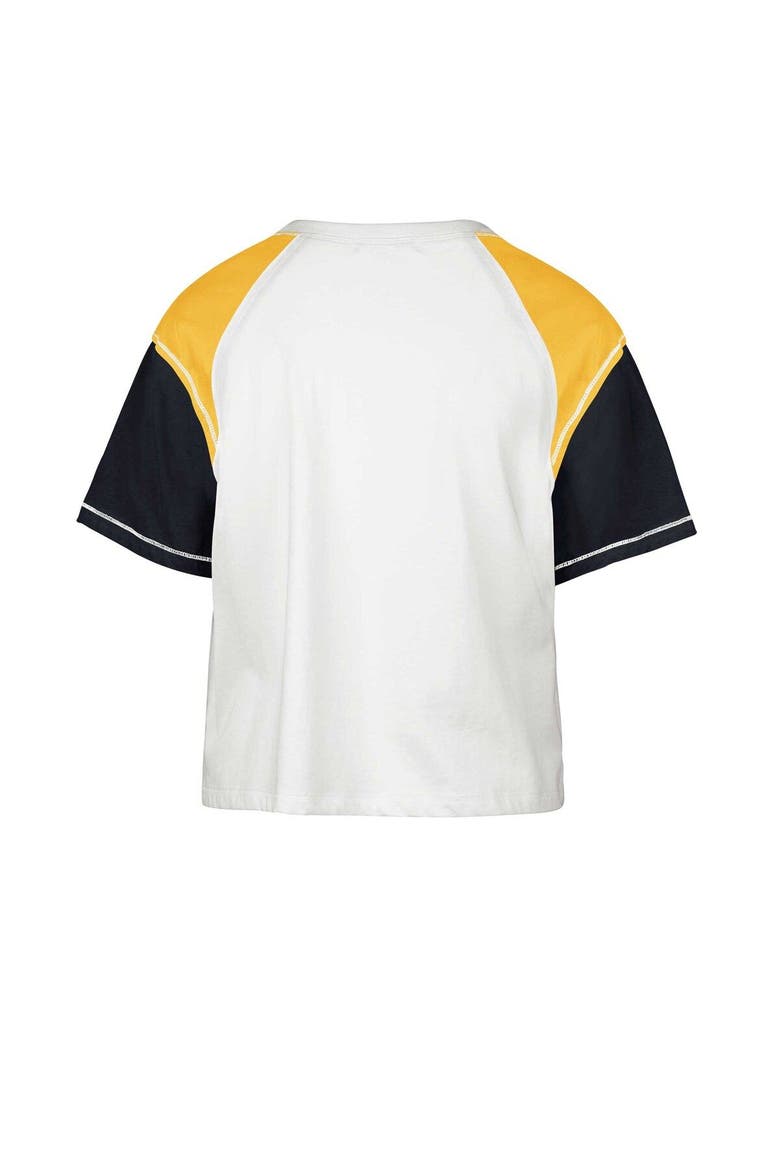 Women's '47 White Michigan Wolverines Serenity Gia Cropped T-Shirt, Alternate, color, White