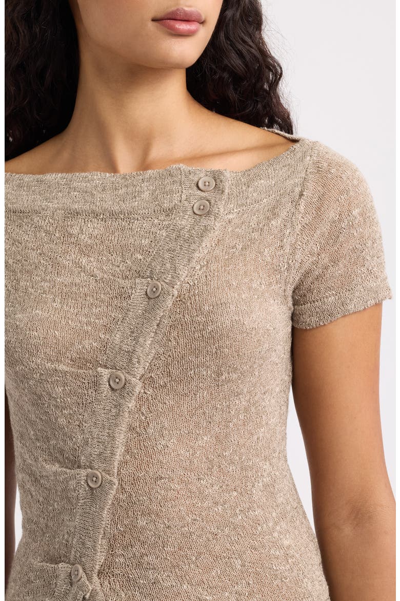 Rue Asymmetrical Button Top, Alternate, color, BEIGE