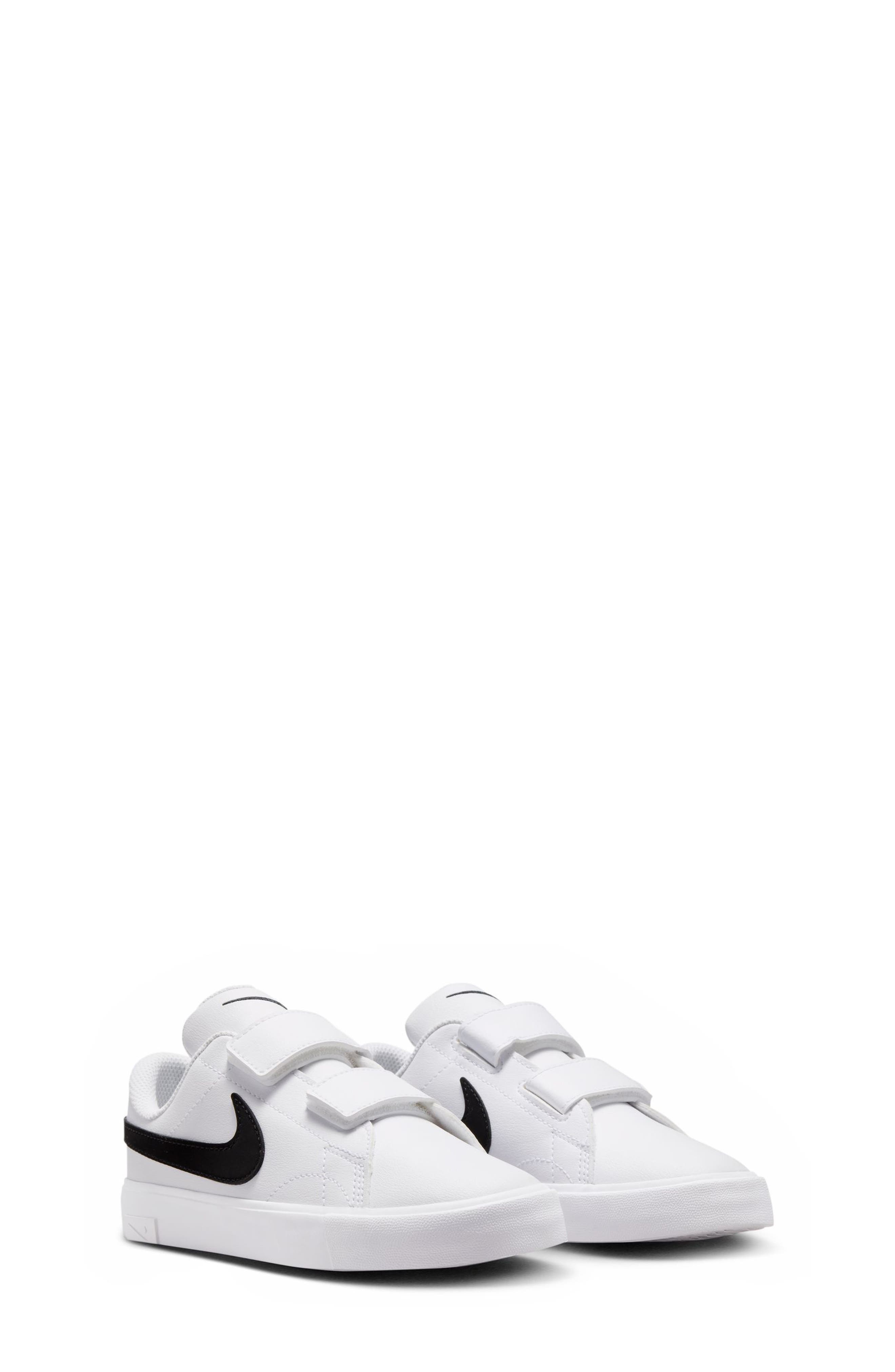 Kids' Tennis Essential Faux Leather Sneaker, Main, color, WHITE/ BLACK/ WHITE