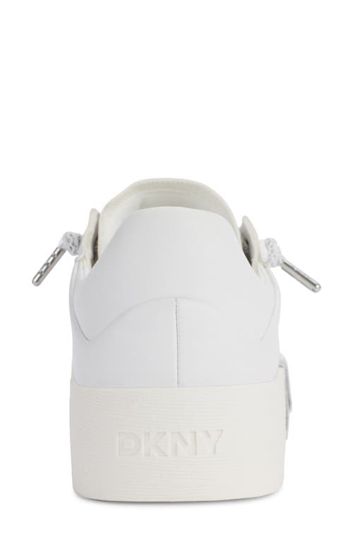 Dkny Ginali Logo Graffiti Sneaker In White/black