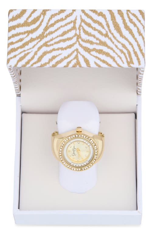Jessica Simpson Floating Crystal Ring Watch In Gold