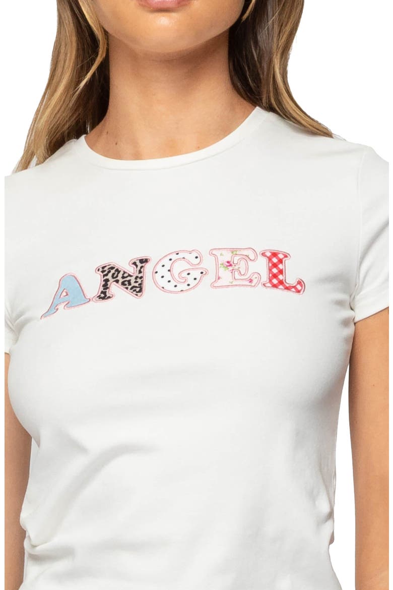 Angel Patch Baby Tee, Alternate, color, WHITE