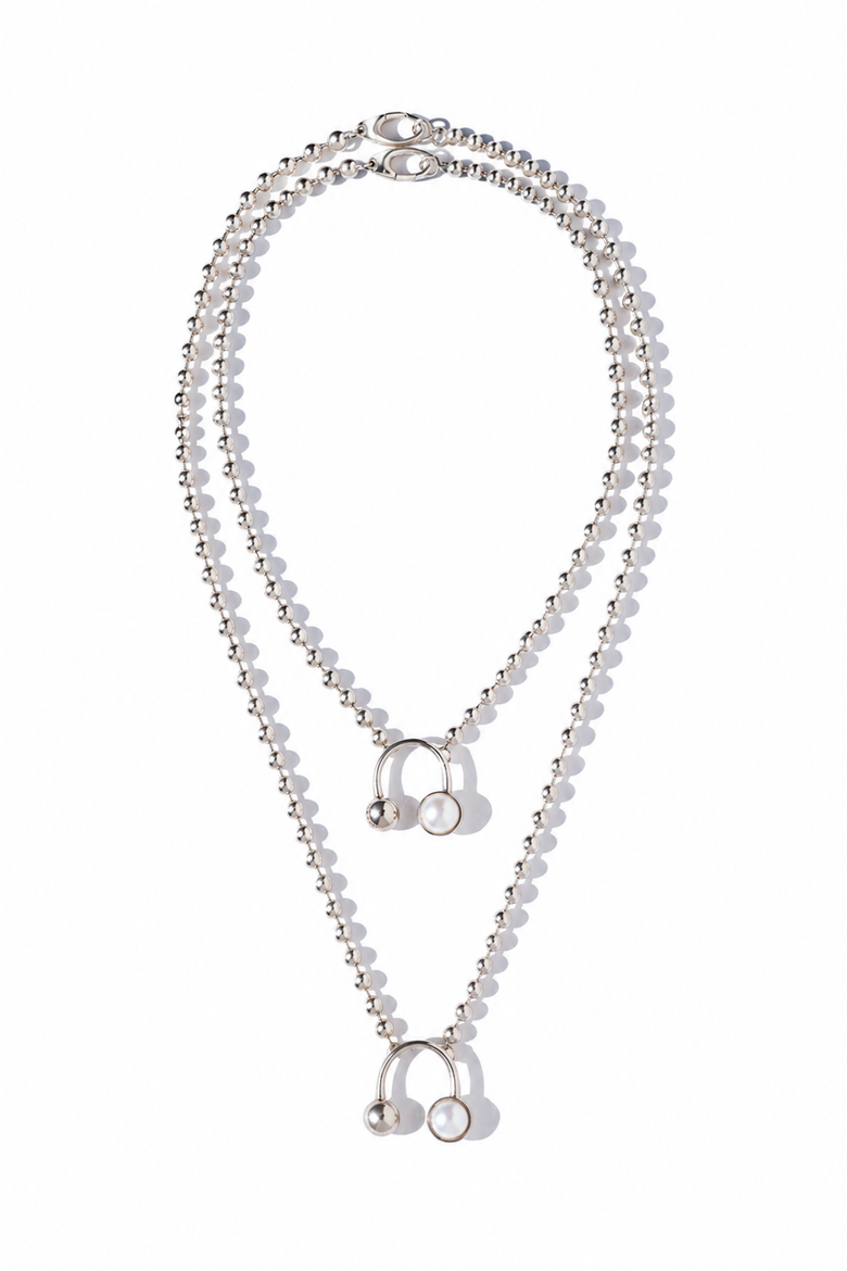Pearl Necklace, Main, color, Silver