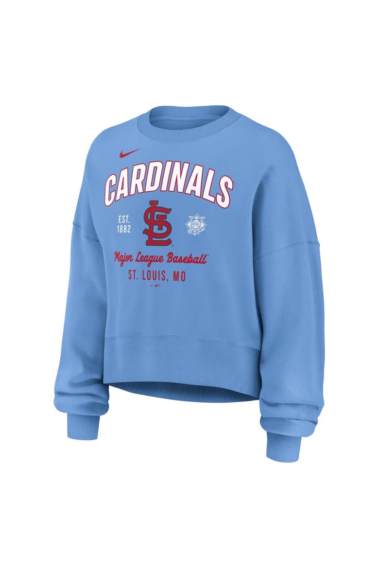 Women's Nike Light Blue St. Louis Cardinals Oversized High Hip Pullover Sweatshirt, Alternate, color, Light Blue