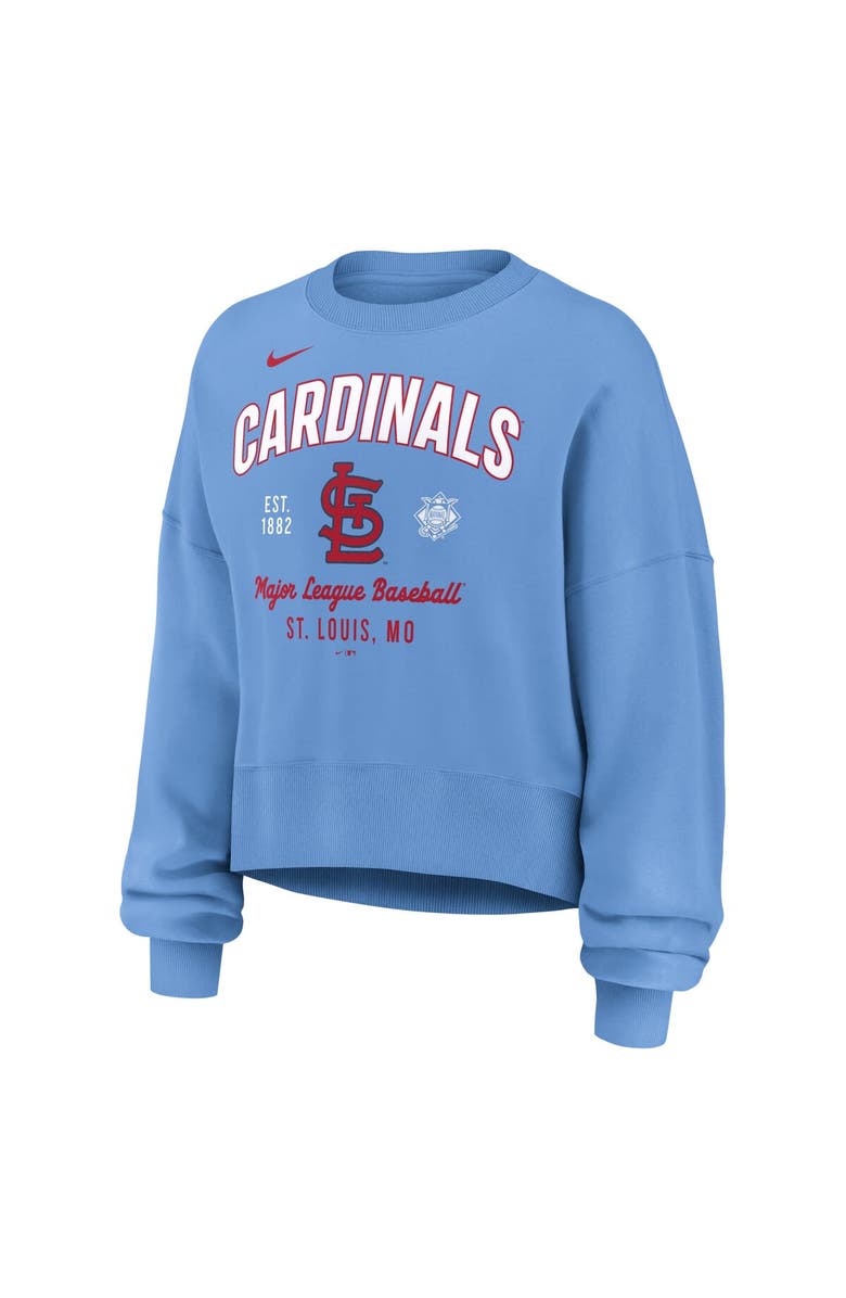 Nike Women's Nike Light Blue St. Louis Cardinals Oversized High Hip Pullover Sweatshirt, Alternate, color, Light Blue