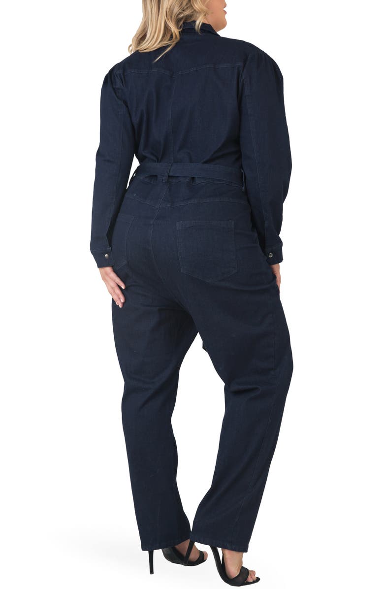 Standards & Practices Janeen Belted Denim Boilersuit, Alternate, color,