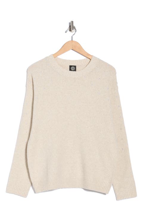 Heart Faux Pearl Sweater