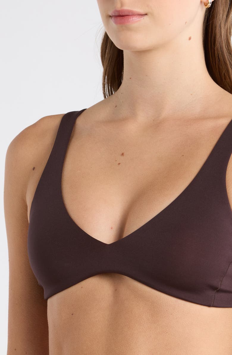LEFT ON FRIDAY Plunge Bikini Top, Alternate, color, Cold Brew Brown