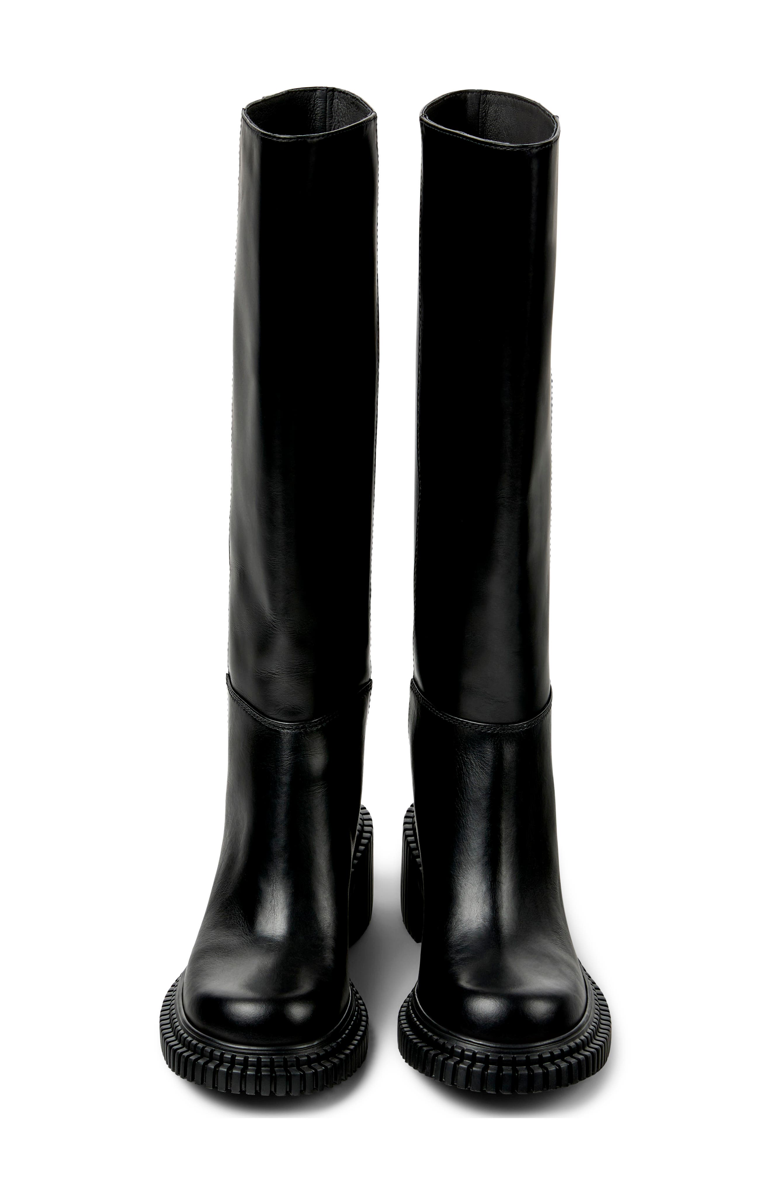 Pix London Leather High Boot, Alternate, color, BLACK