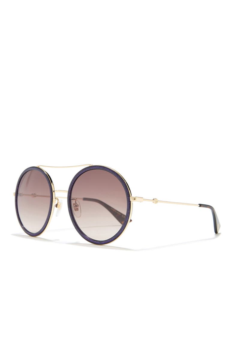 Gucci 56mm Round Sunglasses, Alternate, color,