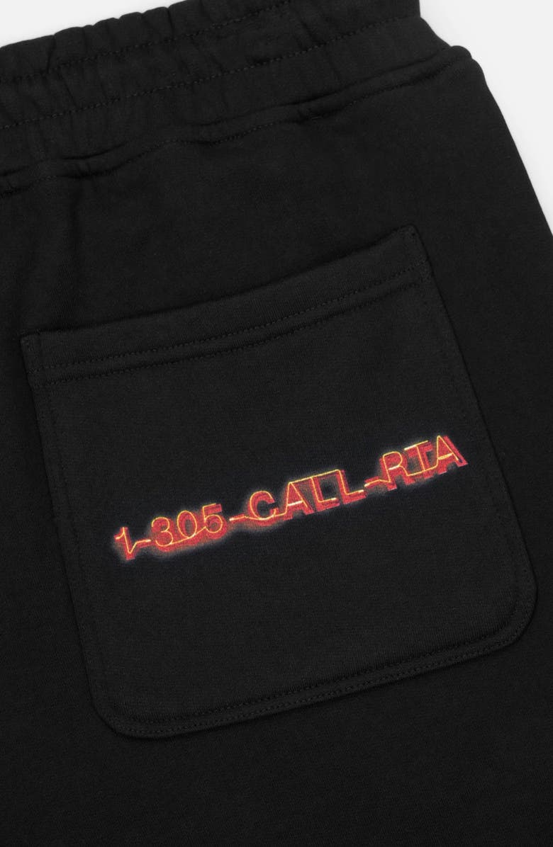 RtA Owen Neon Logo Cotton Sweatpants, Alternate, color, Black Neon Logo