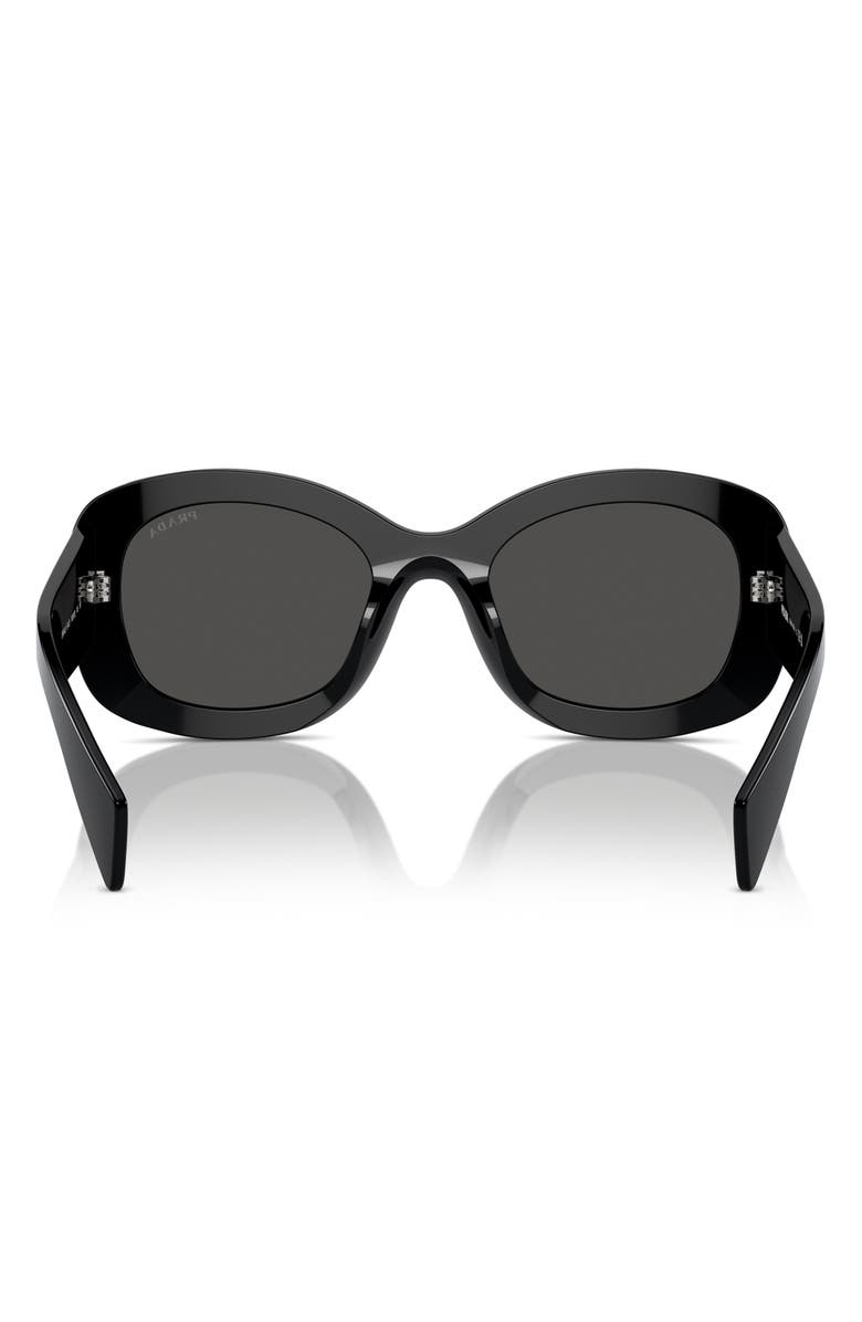 Prada 54mm Oval Polarized Sunglasses, Alternate, color, Black