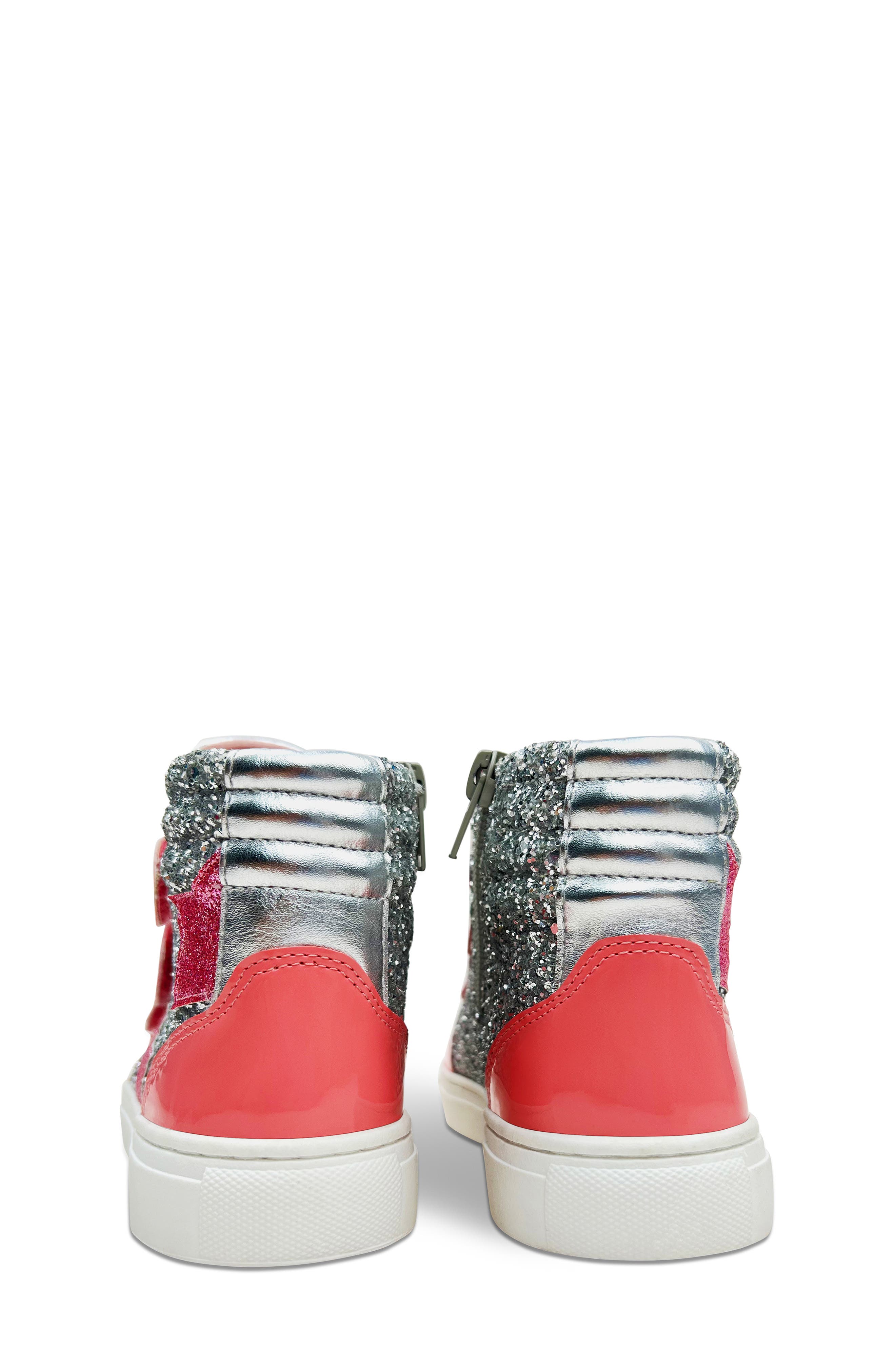 Yosi Samra Kids' Miss Hannah Sequin High Top Sneaker, Alternate, color, Pink / Silver