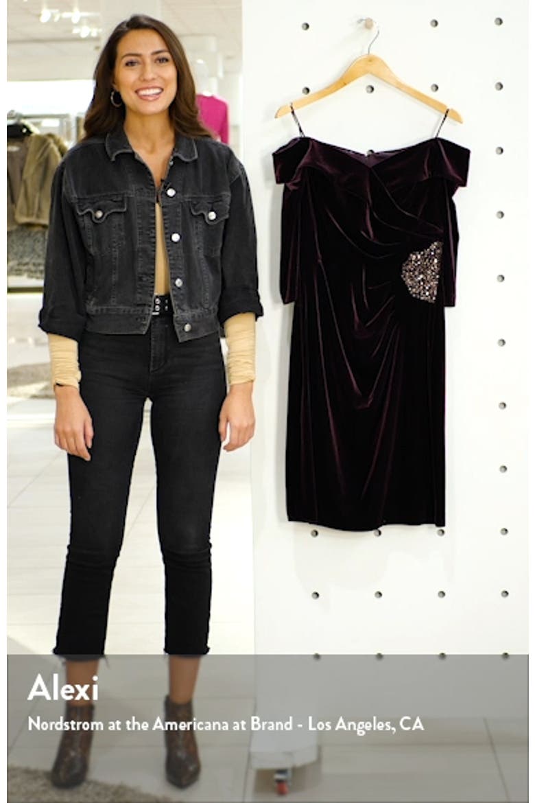 Off the Shoulder Velvet Cocktail Dress video