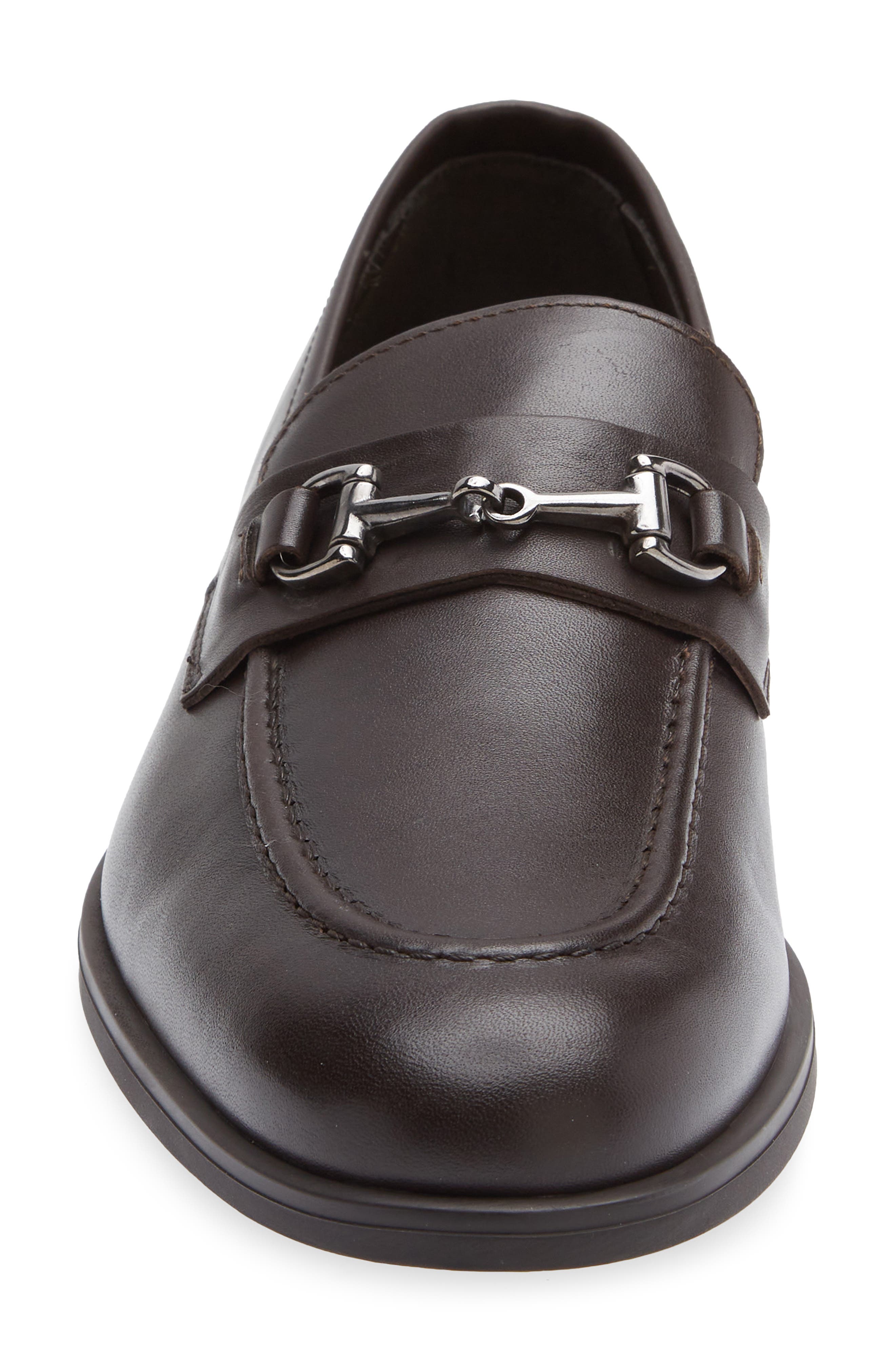 Renato Leather Bit Loafer, Alternate, color, DARK BROWN LEATHER