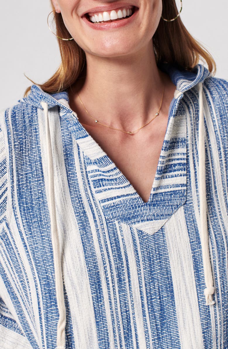 Faherty Islet Stripe Poncho Hoodie, Alternate, color,