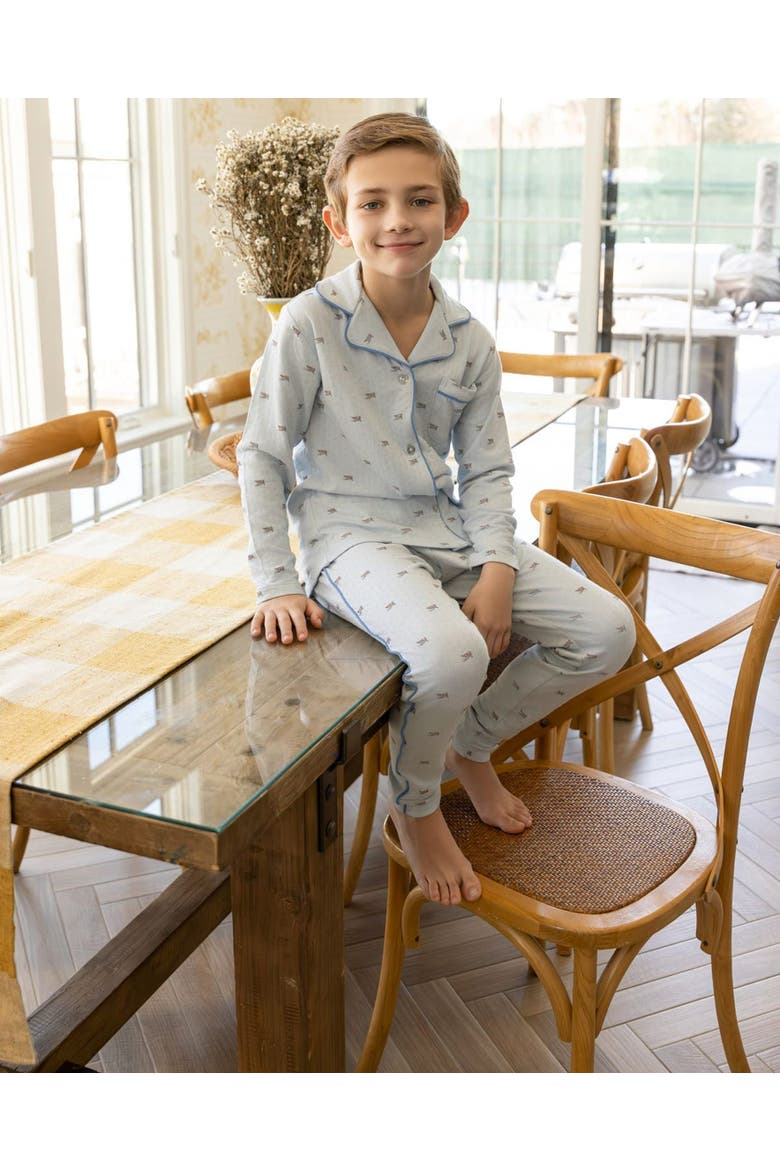 Kid's Row Your Boat Gently Pointelle Pajama Set, Alternate, color, Blue