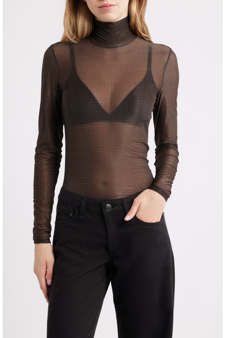 The Hoisery Turtleneck Top, Main, color, AMERICANO MULTI