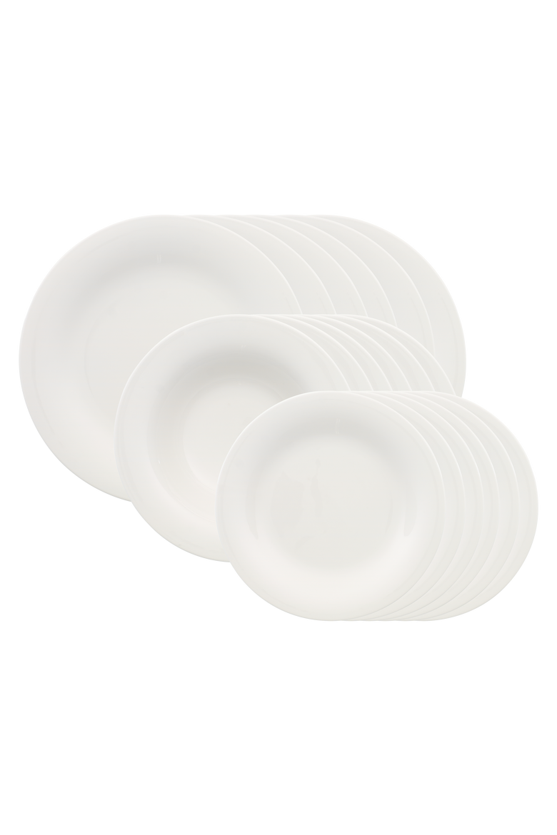 New Cottage Basic 18 Piece Catering Set, Main, color, white