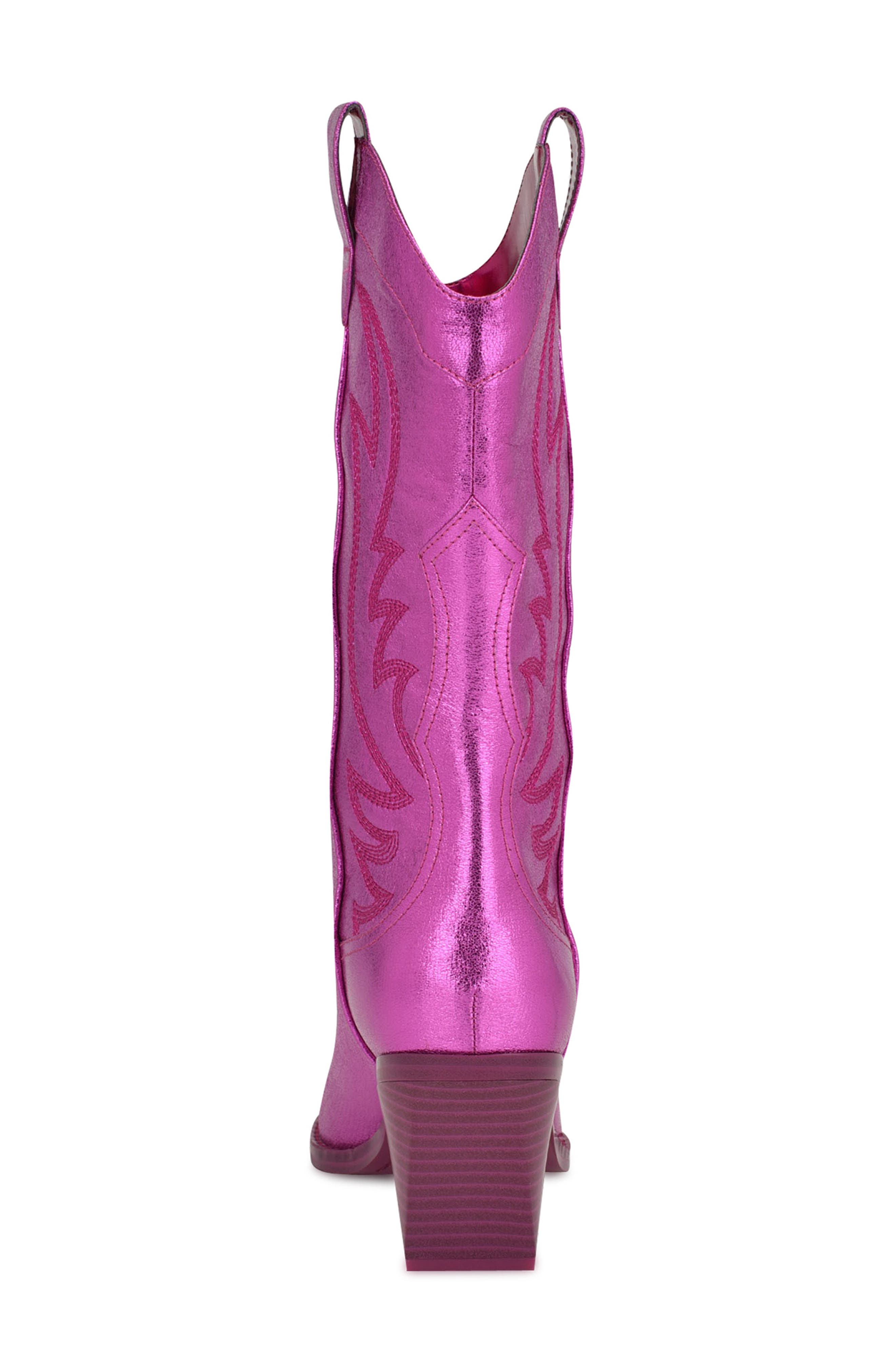 Nine West Keeks Western Boot, Alternate, color, Dark Pink 650