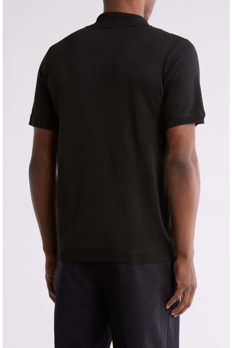 Slim Fit Sweater Knit Polo, Alternate, color, BLACK
