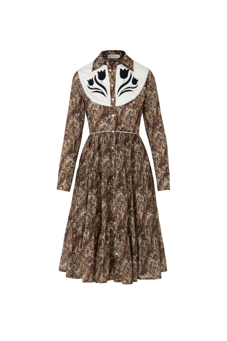 Beck Dress, Alternate, color, Brown Paisley