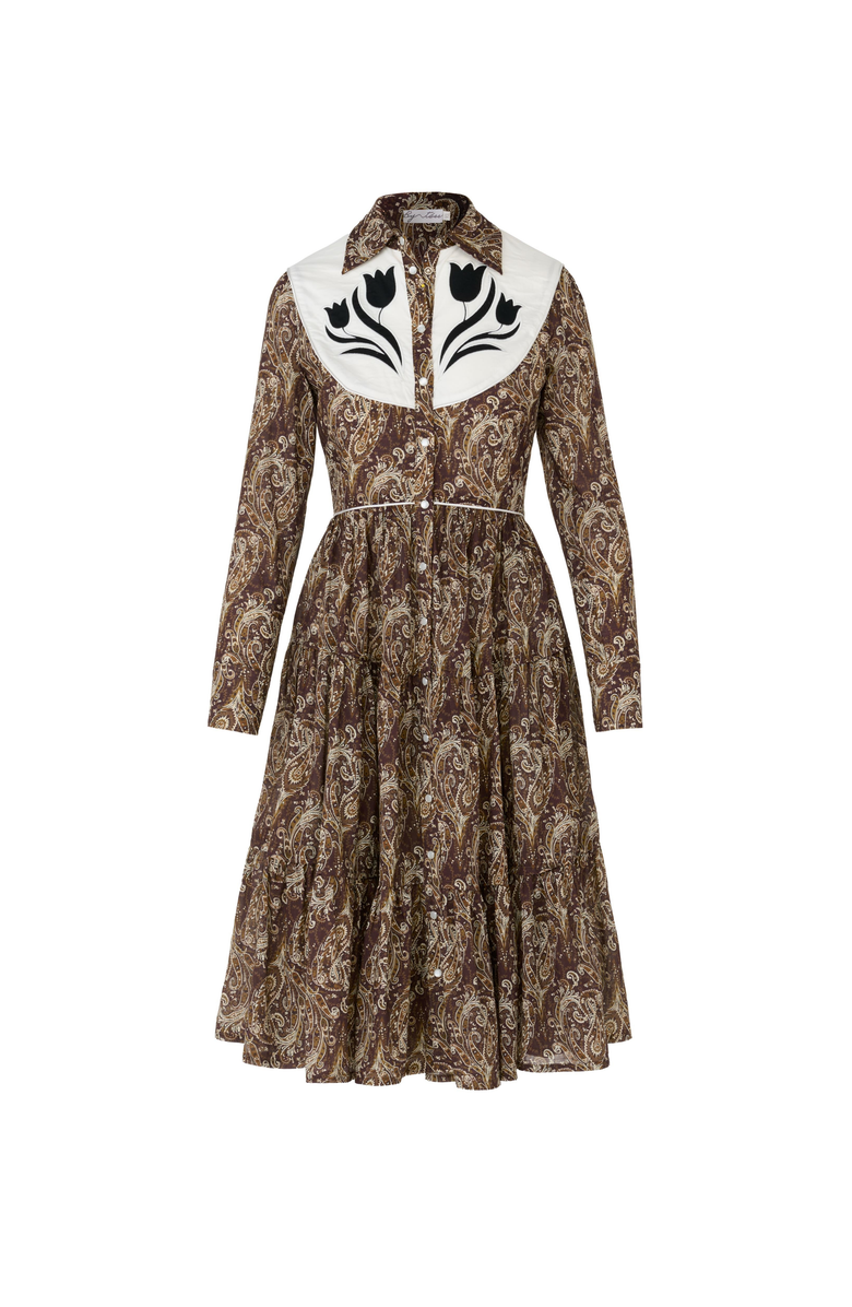 By Tess Collection Beck Dress, Alternate, color, Brown Paisley