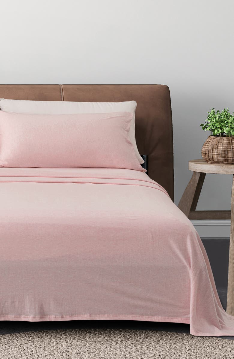 Woven & Weft Jersey Knit Sheet Set, Alternate, color, Blush Pink