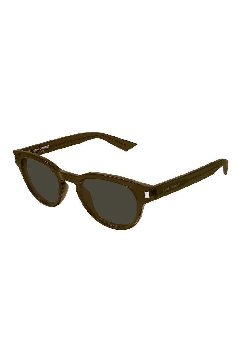 48mm Small Round Sunglasses, Alternate, color, BROWN