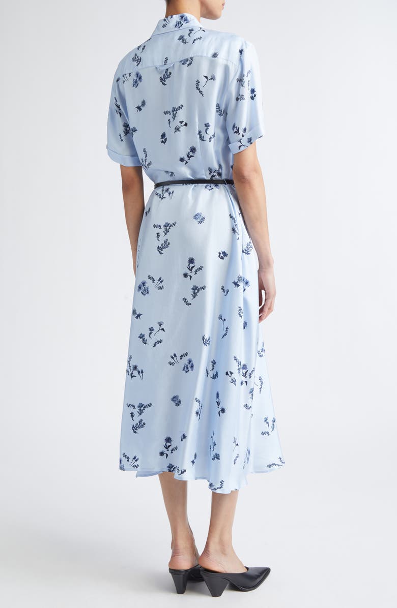 Altuzarra Kiera Floral Print Belted Silk Shirtdress, Alternate, color, Danube Shibori Flower