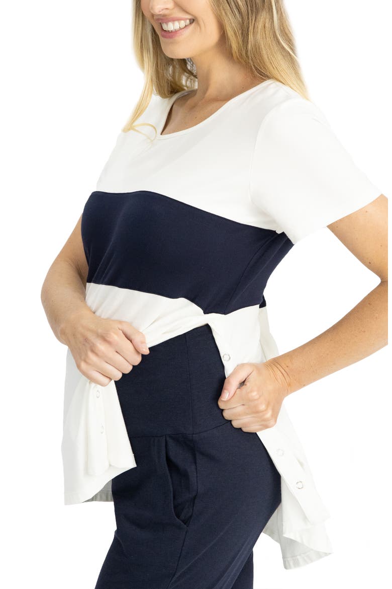 Home to Street Maternity T-Shirt & Pants Set, Alternate, color, NAVY