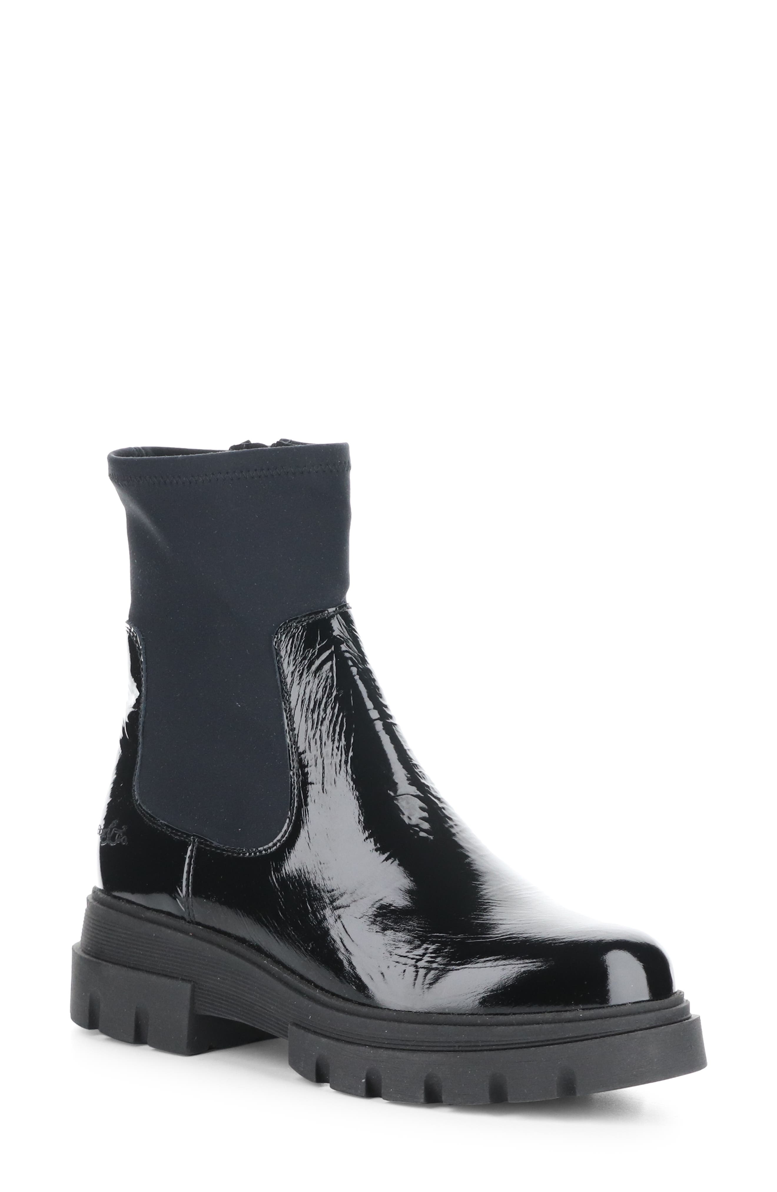 Bos. & Co. Five Waterproof Chelsea Boot, Main, color, Black Patent/Trico