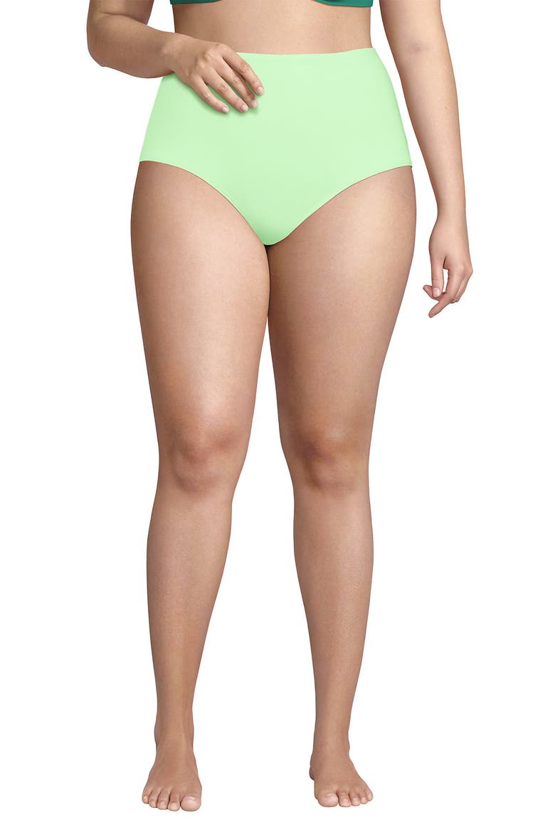 Plus Size Sculpting Suit High Waisted Bikini Bottoms, Main, color, Icy Mint Green