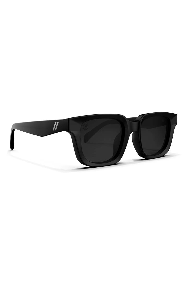 Midnite 47mm Polarized Square Sunglasses, Alternate, color, BLACK