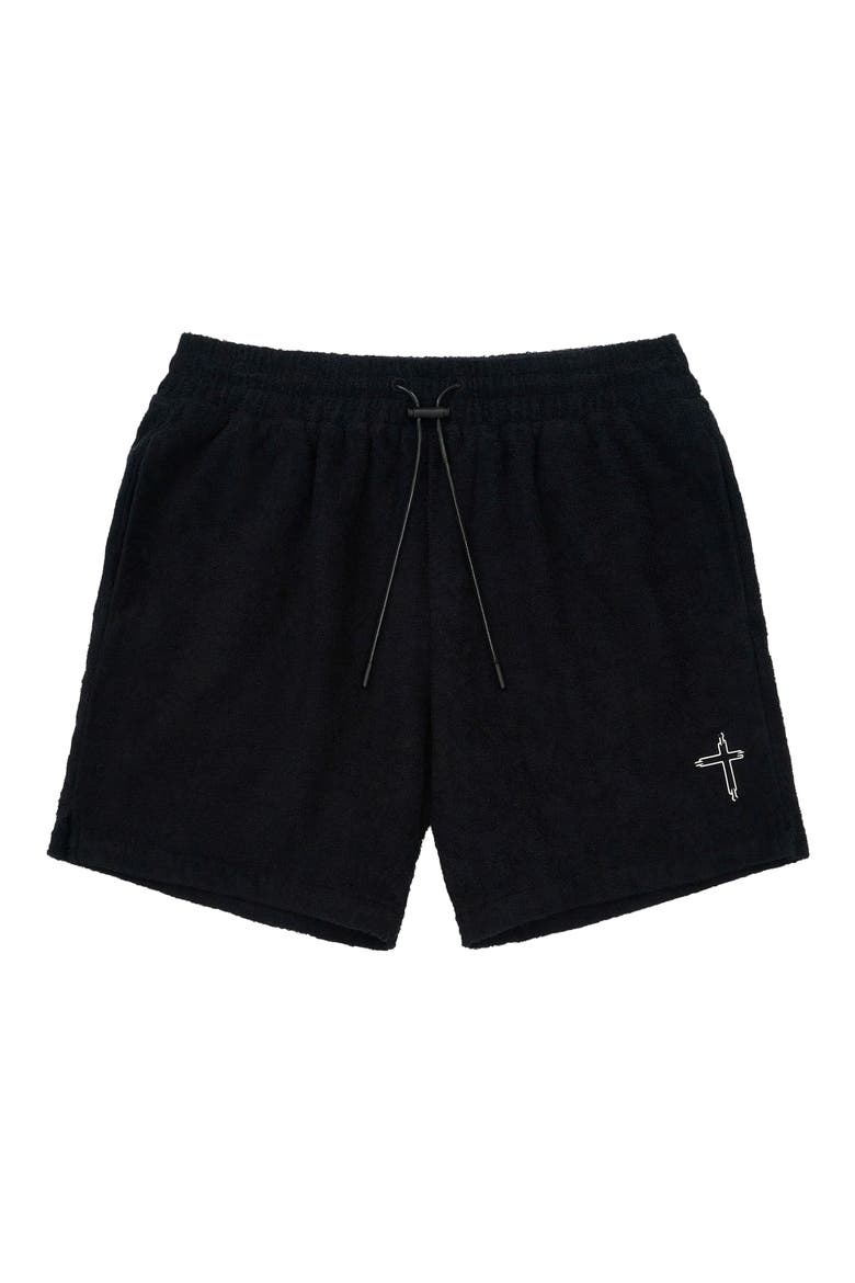 Clyde Pull-On Terry Shorts, Main, color, BLACK