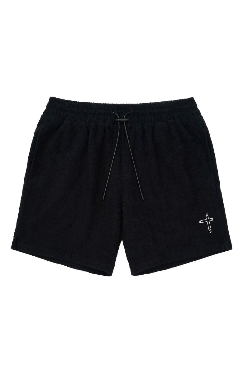 RtA Clyde Pull-On Terry Shorts, Main, color, Black