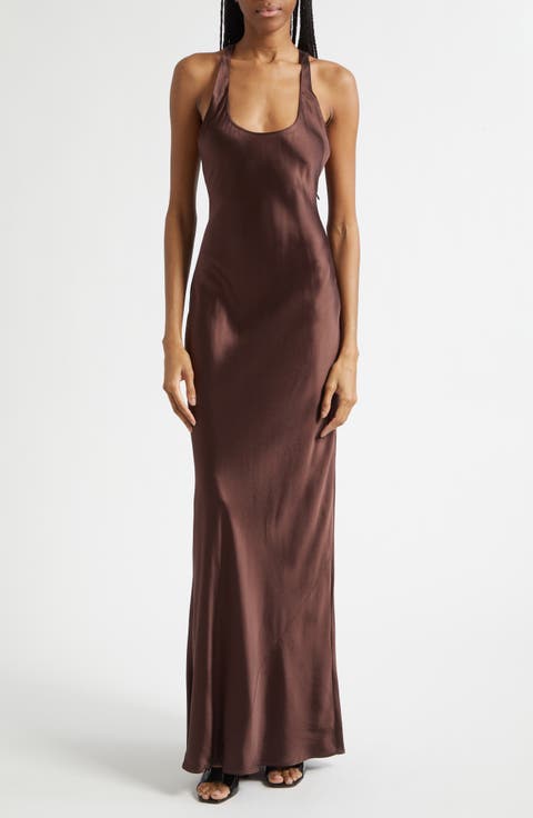 Juanita Racerback Satin Gown