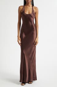 STAUD Juanita Racerback Satin Gown