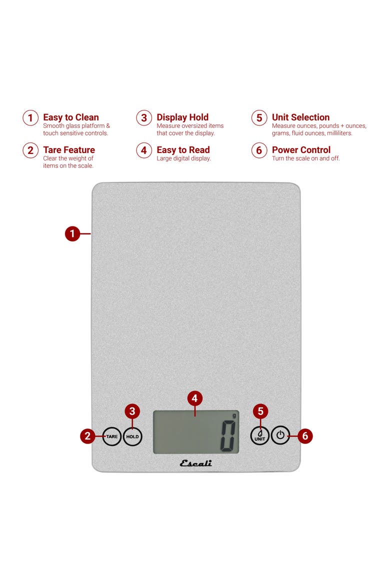 Arti Glass Digital Scale, Alternate, color, Shiny Silver
