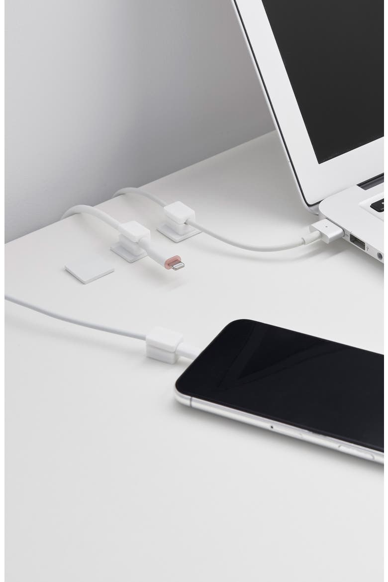 Magnetic Cable Holders, Alternate, color, WHITE