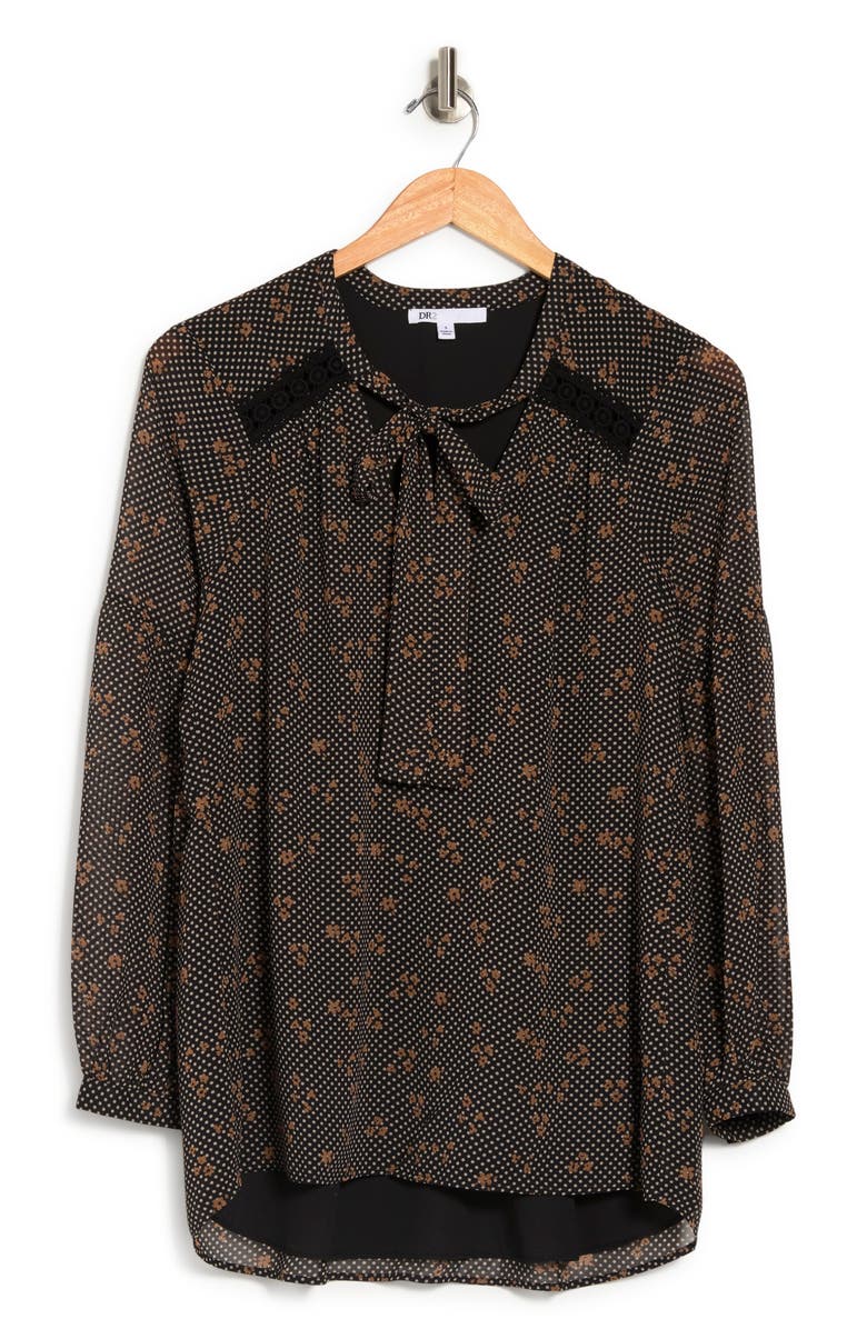 DR2 by Daniel Rainn Daniel Rainn Low Bow Peplum Back Top, Alternate, color, J320 Black