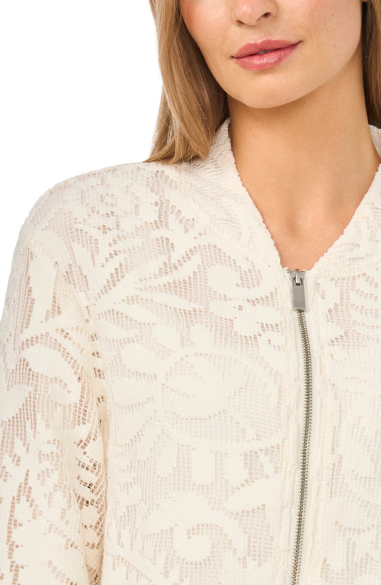 Halogen<sup>®</sup> Floral Lace Knit Bomber Jacket, Alternate, color,