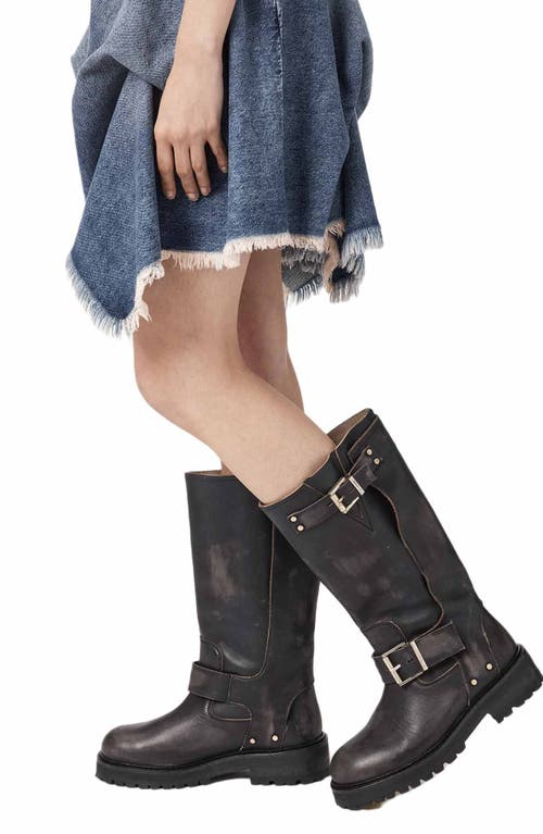 Allsaints Tay Biker Boot In Brown