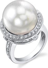 The Pearl Source South Sea Pearl & Diamond Bella Ring